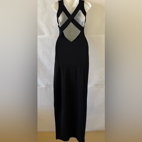 Superdown Sherry Ribbed Cutout Maxi Dress Size S Revolve Black Bodycon Event - Picture 3 of 15